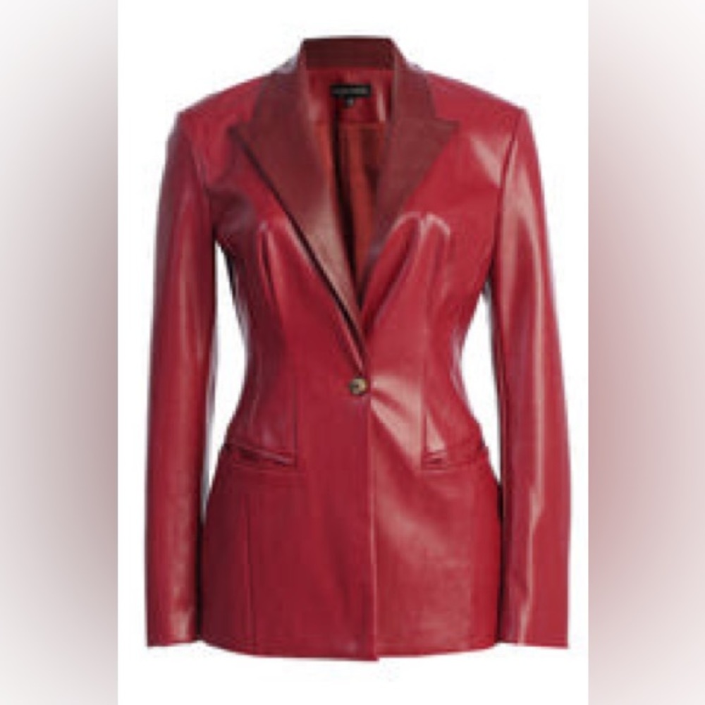 BERRY LORIA LEATHER BLAZER by Jluxlabel jacket coat Sz -Small or Sz 4